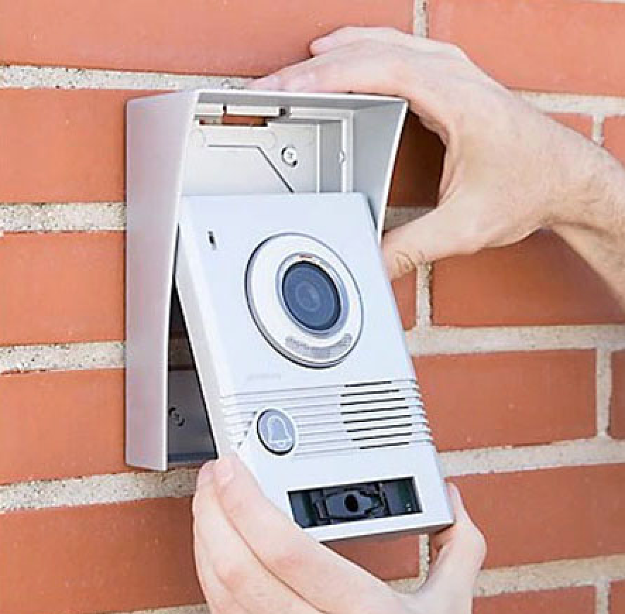 Instalación de monitor de videoportero moderno